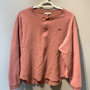 Van Pink Waffle Knit Top